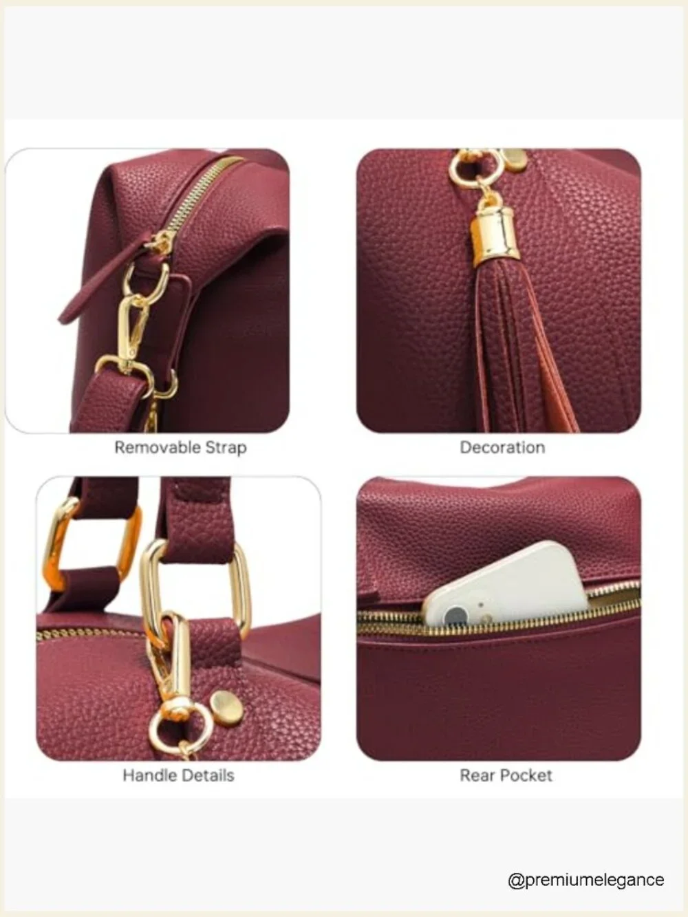 Vegan Leather Tote Bag Top Handle Hobo Satchel Crossbody Purse